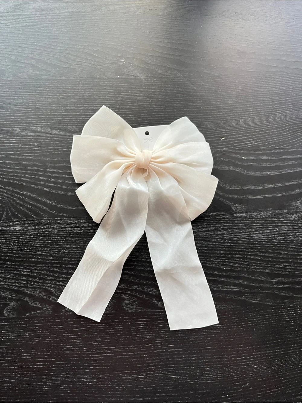 Elegant Cream Large Bow Hair Clip Sheer Organza Coquette Aesthetic